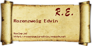 Rozenzweig Edvin névjegykártya